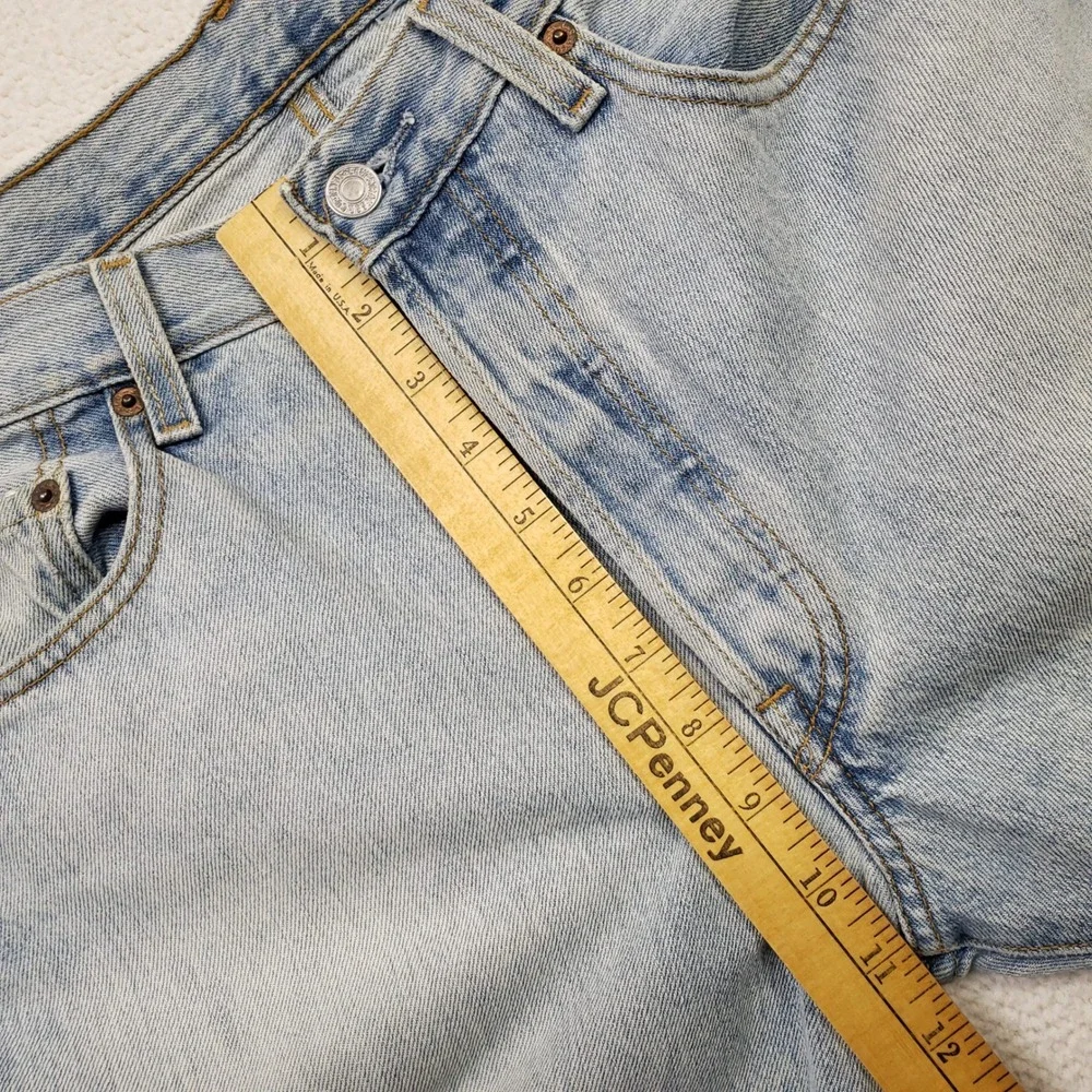 Y2K Levi's 501 Jeans Mens 34x30 Light Blue Distressed Button Fly Denim 2003